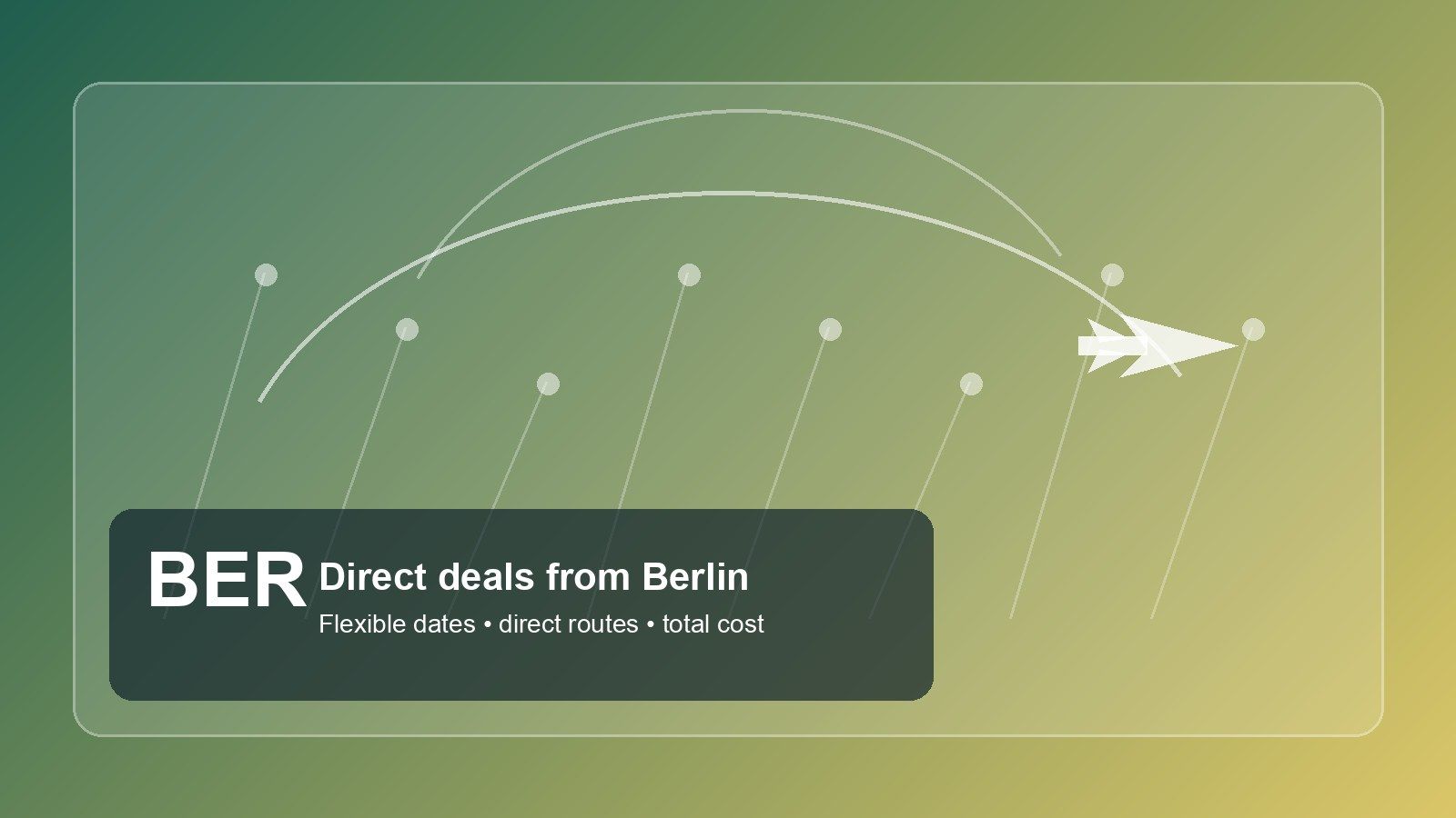 Editorial route map graphic for direct flight deals from Berlin
