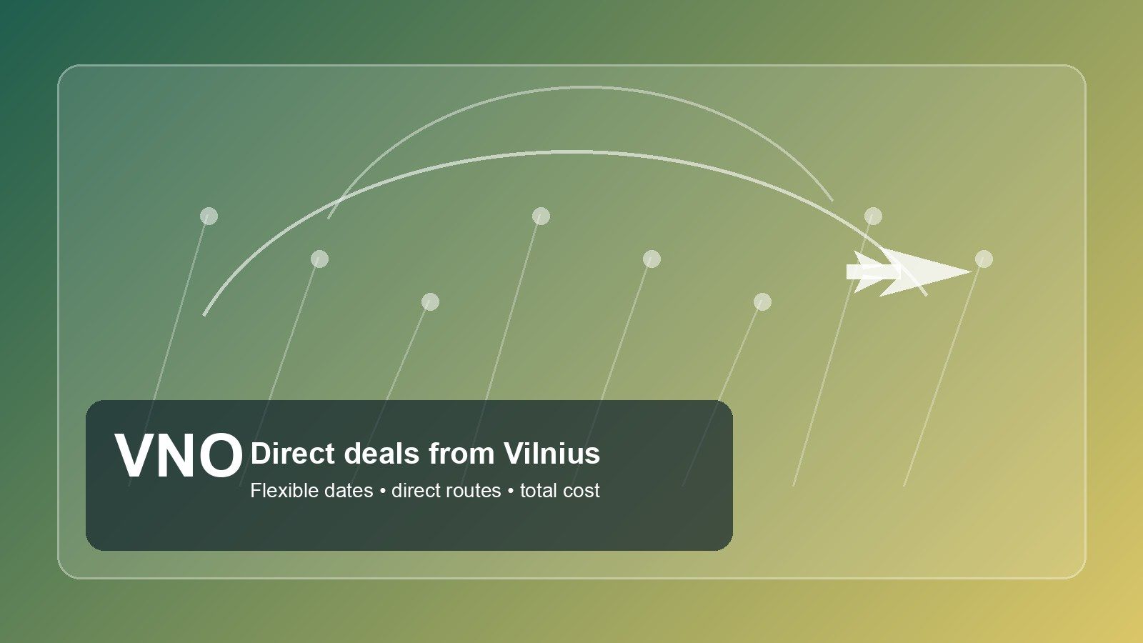 Editorial route map graphic for direct flight deals from Vilnius