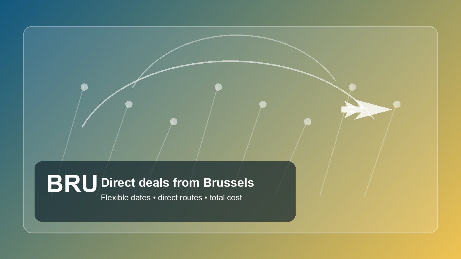 Editorial route map graphic for direct flight deals from Brussels